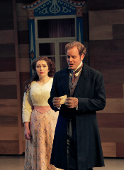 Dina Kuznetsova as Tatiana and Christopher Magiera as Onegin [Photo by Ken Howard courtesy of Opera Theatre of Saint Louis] 