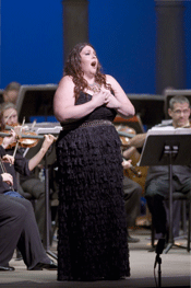 Angela Meade, soprano, performs the roll of Norma in Bellini's Norma a Bel Canto at Caramoor performance in the Venetian Theater at Caramoor in Katonah New York on July 10, 2010..(photo by Gabe Palacio)