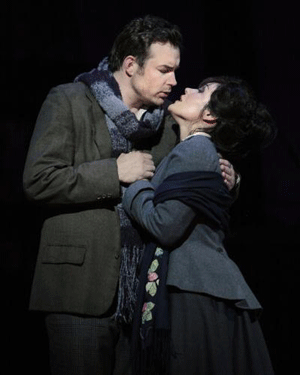 Stephen Costello as Rodolfo and Ailyn Perez as Mimi [Photo by Robert Millard for LA Opera]