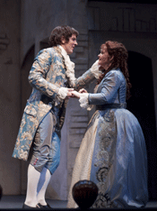 Brian Stucki as Almaviva and Elizabeth DeShong as Rosina [Photo by Tim Fuller / Arizona Opera]