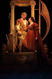 Alexey Dolgov as Bacchus and Christine Goerke as Ariadne [Photo by Felix Sanchez courtesy of Houston Grand Opera] 