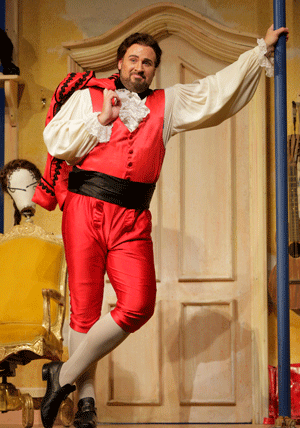 Lucas Meachem as Figaro [Photo by Ken Howard courtesy of the San Diego Opera]