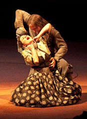 A scene from Carmen at the Opéra Comique [Photo by Pierre Grosbois]