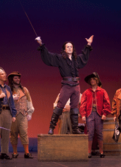 Brian Anderson as Frederic, Curt Olds as Pirate King and Korby Myrick as Ruth [Photo by Tim Fuller / Arizona Opera]