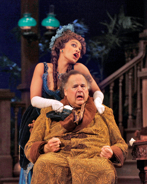 Danielle de Niese as Norina and John Del Carlo as Don Pasquale [Photo by Ken Howard courtesy of San Diego Opera]
