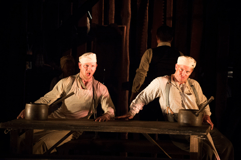 Piotr Lempa (Ben Benny), Stuart Haycock (Sam Sharkey), English Touring Opera // Britten, Paul Bunyan. Photo: Richard Hubert Smith.