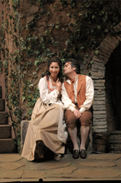 Giuseppe Filianoti as Nemorino and Nicole Cabell as Adina [Photo by Dan Rest courtesy of Lyric Opera of Chicago]