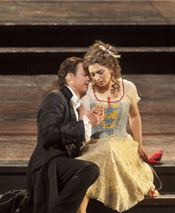 Peter Mattei as Don Giovanni and Isabel Bayrakdarian as Zerlina [Photo by Ken Howard courtesy of The Metropolitan Opera]