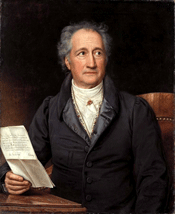 Johann Wolfgang von Goethe at age 69, painted 1828 by Joseph Karl Stieler.