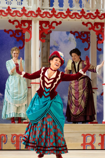 (From left) Lauren Snouffer as Magnolia Hawks, Alyson Cambridge as Julie La Verne and Klea Blackhurst as Parthy Ann Hawks [Photo by Connor Lange/The Glimmerglass Festival]