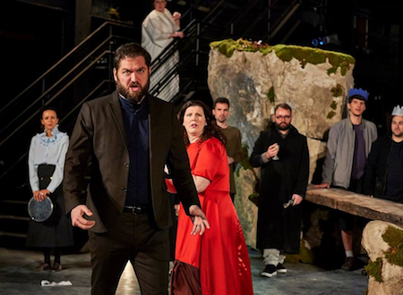 Craig Irvin as Macbeth and Elizabeth Baldwin as Lady Macbeth [Photo by Robert Altman]