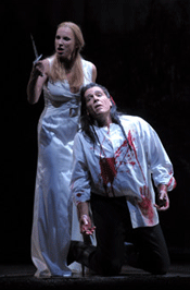 Thomas Hampson as Macbeth and Nadja Michael as Lady Macbeth [Photo by Dan Rest courtesy of Lyric Opera of Chicago]