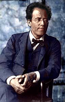 Gustav Mahler c. 1907 [Color enhanced photo by Armando Bravi courtesy of International Gustav Mahler Society]