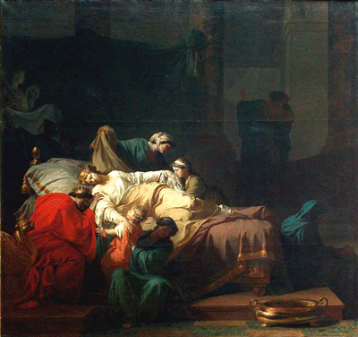 La Mort d'Alceste ou L'Héroïsme de l'amour conjugal by Pierre Peyron, 1785 (Musée du Louvre)