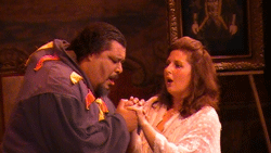 Nelson Martinez as Rigoletto and Gina Galati as Gilda [Photo courtesy of Miami Lyric Opera]