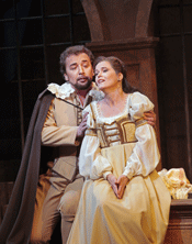 Giuseppe Gipali as the Duke of Mantua and L’ubica Vargicová as Gilda in San Diego Opera’s Rigoletto [Photo © Ken Howard]