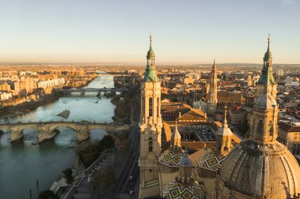 View of Zaragoza and the Ebro [Source: Wikipedia]