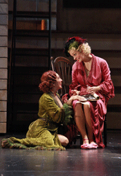 L to R: Karin Mushegain as Tisbe and Jamilyn Manning-White as Clorinda [Photo by Richard Termine/Glimmerglass Opera].