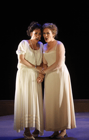 Dorabella (Patricia Risley) and Fiordiligi (Caitlyn Lynch) [Photo courtesy of Palm Beach Opera]