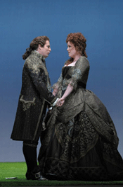 Matthew Polenzani as Belmonte, Erin Wall as Konstanze [Photo by Dan Rest/Lyric Opera of Chicago]