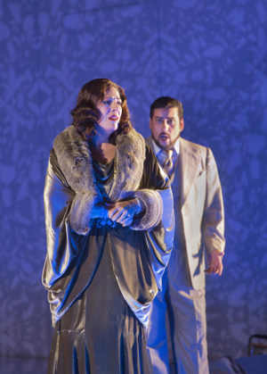 Sondra Radvanovsky as Amelia and Marcelo Álvarez as Gustavo III [Photo by Ken Howard courtesy of The Metropolitan Opera]