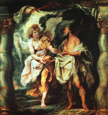 The Prophet Elijah Receiving Bread and Water from an Angel (1628) by Peter Paul Rubens