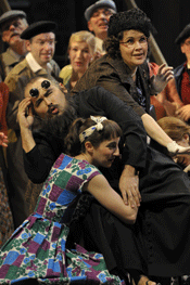 Javier Camarena as Count Ory and Liliana Nikiteanu as Ragonde [Photo by Jef Rabillon courtesy of Opernhaus Zürich]